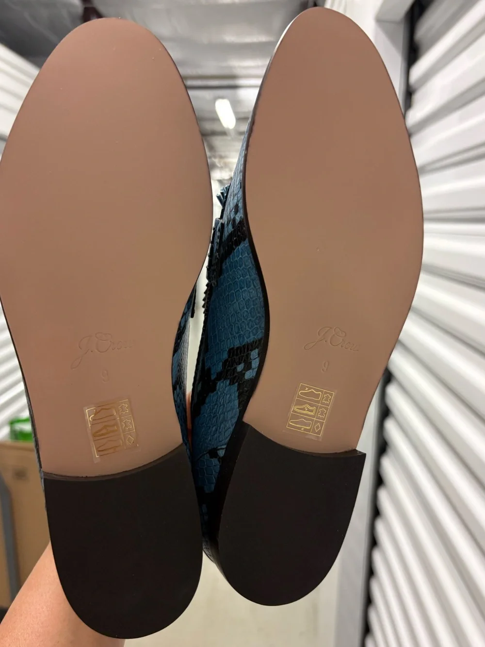 J. Crew Snake Embossed Academy Loafers with Tassels. Size 9. New.